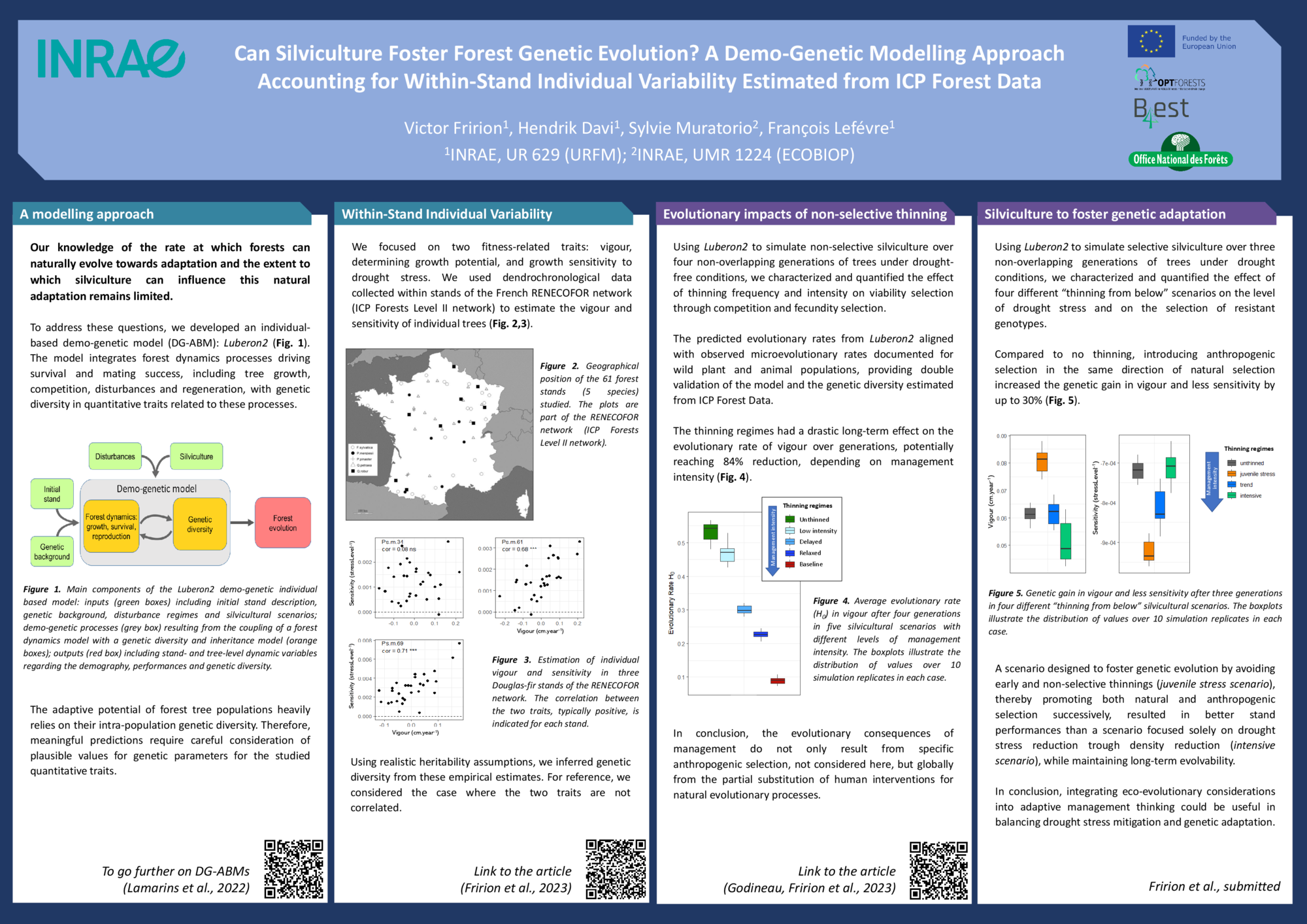 Can Silviculture Foster Forest Genetic Evolution? A Demo Genetic Modelling Approach Accounting for Within Stand Individual Variability Estimated from ICP Forest Data