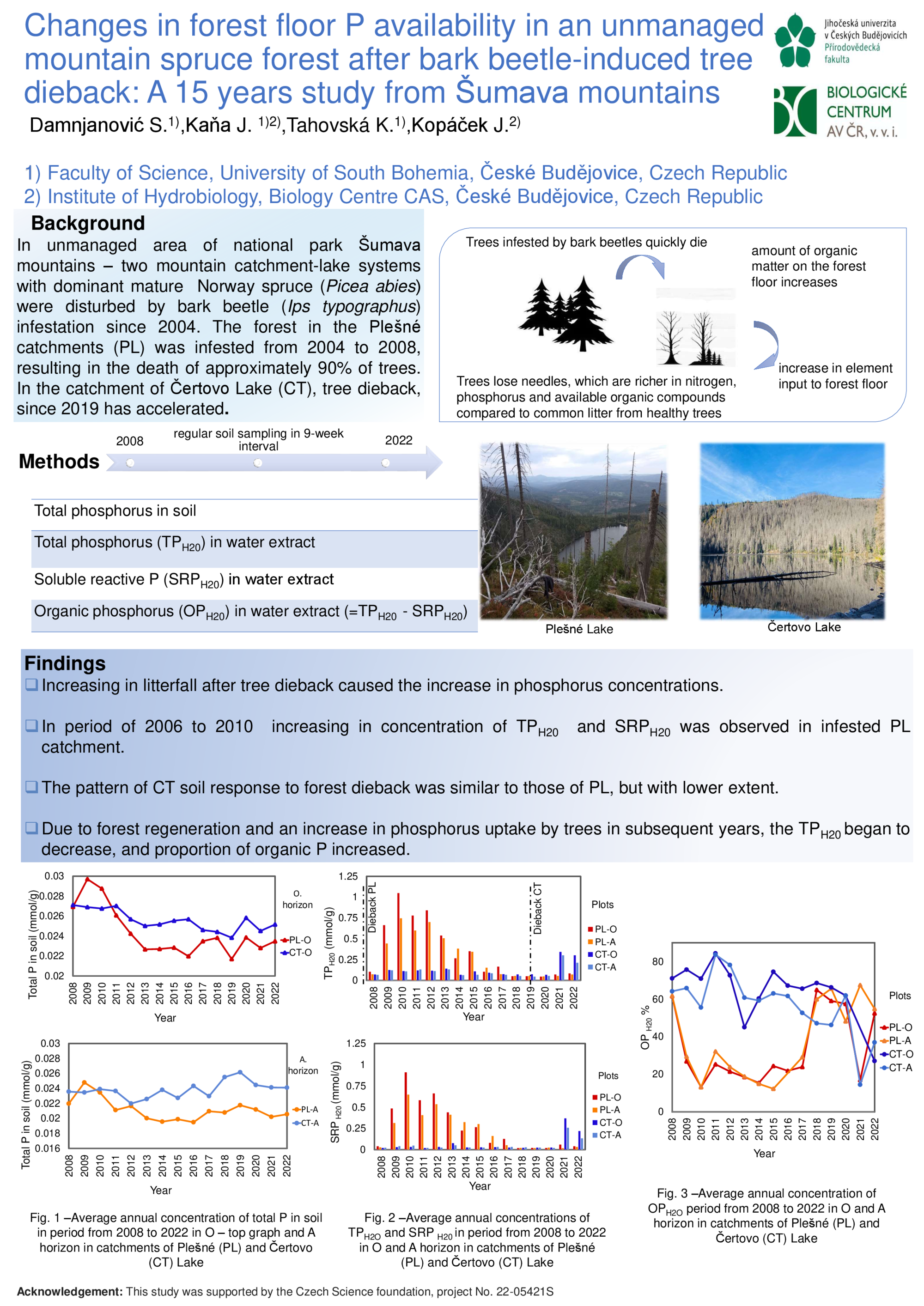 Changes in forest floor P availability in an unmanaged mountain spruce forest after bark beetle induced tree dieback : A 15 years study from Šumava mountains